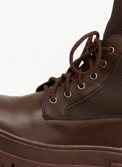 Εξοδος 😉 The Fashion Project Αρβυλάκια με σχέδιο κάλτσα στη γάμπα - Καφέ 👍 -Μποτάκια Κατάστημα arvulakia me sxedio kaltsa sti gampa 105847 538a