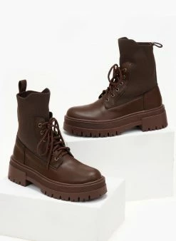 Εξοδος 😉 The Fashion Project Αρβυλάκια με σχέδιο κάλτσα στη γάμπα - Καφέ 👍 -Μποτάκια Κατάστημα arvulakia me sxedio kaltsa sti gampa 105847 8uj7