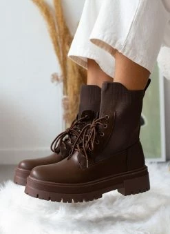 Εξοδος 😉 The Fashion Project Αρβυλάκια με σχέδιο κάλτσα στη γάμπα - Καφέ 👍