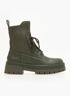 Εξοδος ✨ The Fashion Project Αρβυλάκια με σχέδιο κάλτσα στη γάμπα - Λαδί 👍 -Μποτάκια Κατάστημα arvulakia me sxedio kaltsa sti gampa 105848 xr3f