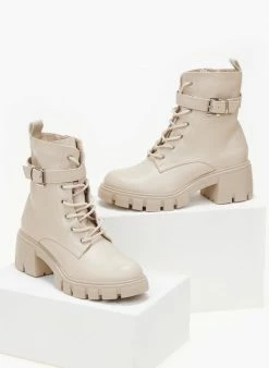 Ολοκαίνουργιο ⭐ The Fashion Project Αρβυλάκια με ζωνάκι - Μπεζ 🥰 -Μποτάκια Κατάστημα arvulakia me zwnaki 106101 30v1