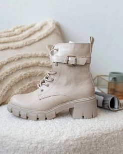 Ολοκαίνουργιο ⭐ The Fashion Project Αρβυλάκια με ζωνάκι - Μπεζ 🥰 -Μποτάκια Κατάστημα arvulakia me zwnaki 106101 71us