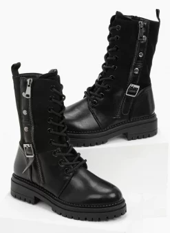 Αγορά 👍 The Fashion Project Αρβυλάκια με ζωνάκι και φερμουάρ - Μαύρο 👍 -Μποτάκια Κατάστημα arvulakia me zwnaki kai fermouar 96996 lm5s