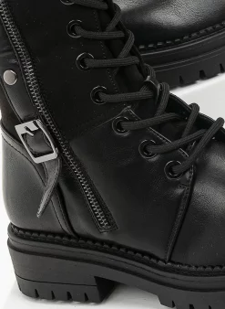 Αγορά 👍 The Fashion Project Αρβυλάκια με ζωνάκι και φερμουάρ - Μαύρο 👍 -Μποτάκια Κατάστημα arvulakia me zwnaki kai fermouar 96996 zco