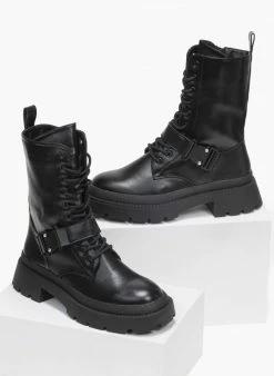 Πολύ καλή προσφορά ✨ The Fashion Project Αρβυλάκια με ζωνάκι και κλιπ κούμπωμα - Μαύρο ❤️ -Μποτάκια Κατάστημα arvulakia me zwnaki kai klip koumpwma 95774 j5z9