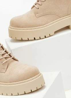 Προϋπολογισμός ✨ The Fashion Project Αρβυλάκια Suede με ραφή στη σόλα - Μπεζ 😉 -Μποτάκια Κατάστημα arvulakia suede me rafi sti sola 106475 o190