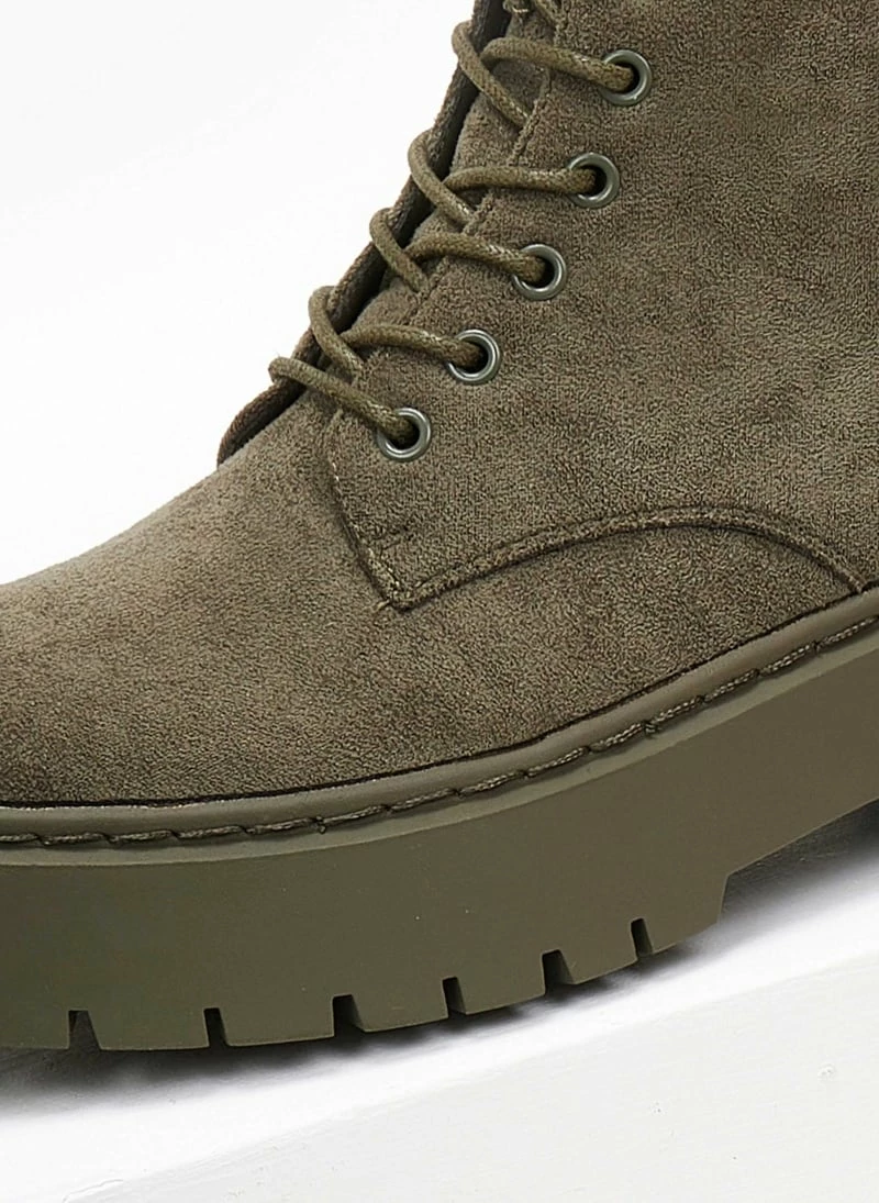 Ολοκαίνουργιο 🔔 The Fashion Project Αρβυλάκια Suede με ραφή στη σόλα - Χακί 😉 5 Ολοκαίνουργιο 🔔 The Fashion Project Αρβυλάκια Suede με ραφή στη σόλα - Χακί 😉 - Image 3