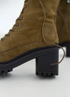 Εκπτωση 💯 The Fashion Project Αρβυλάκια Suede με τρακτερωτή σόλα - Χακί 🧨 -Μποτάκια Κατάστημα arvulakia suede me trakterwti sola 108473 109c