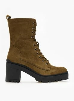 Εκπτωση 💯 The Fashion Project Αρβυλάκια Suede με τρακτερωτή σόλα - Χακί 🧨 -Μποτάκια Κατάστημα arvulakia suede me trakterwti sola 108473 8dy7