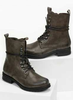 Το φθηνότερο 🎉 The Fashion Project Αρβυλάκια με κορδόνια - Χακί 🌟 12 Το φθηνότερο 🎉 The Fashion Project Αρβυλάκια με κορδόνια - Χακί 🌟 -Μποτάκια Κατάστημα basic arvulakia 95262 6631