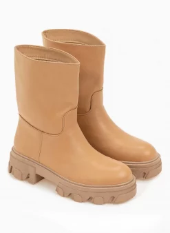 Αγορά 🔔 The Fashion Project Μποτάκια Biker με Chunky σόλα - Κάμελ 🔔 -Μποτάκια Κατάστημα basic chunky mpotakia 97206 0y6l