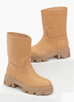 Αγορά 🔔 The Fashion Project Μποτάκια Biker με Chunky σόλα - Κάμελ 🔔 -Μποτάκια Κατάστημα basic chunky mpotakia 97206 b728