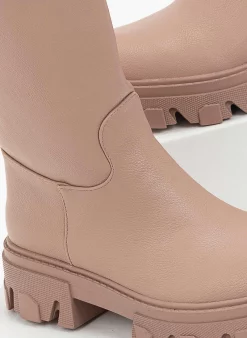 ΧΟΝΔΡΙΚΟ ΕΜΠΟΡΙΟ 👏 The Fashion Project Μποτάκια Biker με Chunky σόλα - Σάπιο μήλο 🤩 -Μποτάκια Κατάστημα basic chunky mpotakia 97209 1r5h