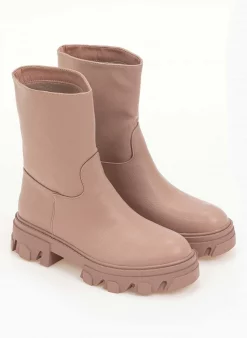 ΧΟΝΔΡΙΚΟ ΕΜΠΟΡΙΟ 👏 The Fashion Project Μποτάκια Biker με Chunky σόλα - Σάπιο μήλο 🤩 -Μποτάκια Κατάστημα basic chunky mpotakia 97209 8sjz