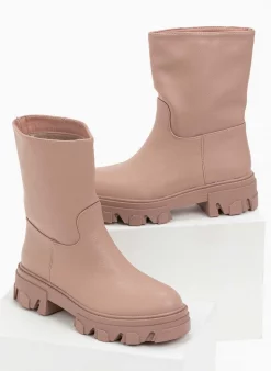 ΧΟΝΔΡΙΚΟ ΕΜΠΟΡΙΟ 👏 The Fashion Project Μποτάκια Biker με Chunky σόλα - Σάπιο μήλο 🤩 -Μποτάκια Κατάστημα basic chunky mpotakia 97209 uujo