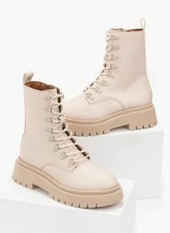 Flash Sale 🤩 The Fashion Project Basic ορειβατικά μποτάκια - Μπεζ ⭐ -Μποτάκια Κατάστημα basic oreivatika mpotakia 96621 5oet