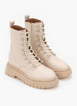 Flash Sale 🤩 The Fashion Project Basic ορειβατικά μποτάκια - Μπεζ ⭐ -Μποτάκια Κατάστημα basic oreivatika mpotakia 96621 87k4