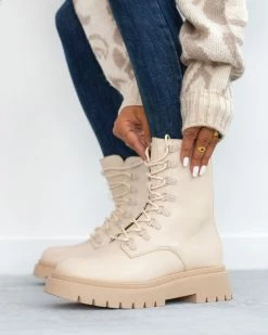 Flash Sale 🤩 The Fashion Project Basic ορειβατικά μποτάκια - Μπεζ ⭐