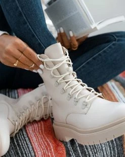 Flash Sale 🤩 The Fashion Project Basic ορειβατικά μποτάκια - Μπεζ ⭐ -Μποτάκια Κατάστημα basic oreivatika mpotakia 96621 kg77