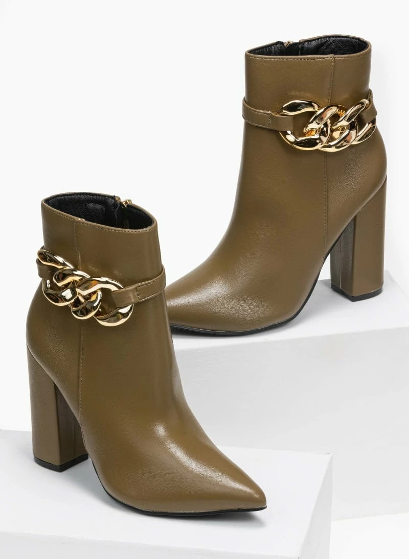 Η καλύτερη συμφωνία 💯 The Fashion Project Μποτάκια μυτερά με σχέδιο αλυσίδα - Λαδί 👏 4 Η καλύτερη συμφωνία 💯 The Fashion Project Μποτάκια μυτερά με σχέδιο αλυσίδα - Λαδί 👏 - Image 2