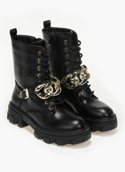 Προϋπολογισμός 💯 The Fashion Project Αρβυλάκια Chunky με Oversized αλυσίδα - Μαύρο 👍 -Μποτάκια Κατάστημα chunky arvulakia me oversized alusida 94368 04dg