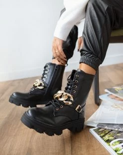 Προϋπολογισμός 💯 The Fashion Project Αρβυλάκια Chunky με Oversized αλυσίδα - Μαύρο 👍 -Μποτάκια Κατάστημα chunky arvulakia me oversized alusida 94368 nocy