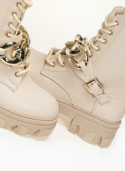 Τοπ 10 👍 The Fashion Project Αρβυλάκια Chunky με Oversized αλυσίδα - Μπεζ 🌟 -Μποτάκια Κατάστημα chunky arvulakia me oversized alusida 94369 jej9