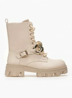 Τοπ 10 👍 The Fashion Project Αρβυλάκια Chunky με Oversized αλυσίδα - Μπεζ 🌟 -Μποτάκια Κατάστημα chunky arvulakia me oversized alusida 94369 uucu