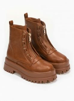 Συμφωνίες 👏 The Fashion Project Αρβυλάκια με φερμουάρ - Ταμπά ⭐ -Μποτάκια Κατάστημα combat mpotakia me fermouar 95373 sjuy