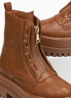 Συμφωνίες 👏 The Fashion Project Αρβυλάκια με φερμουάρ - Ταμπά ⭐ -Μποτάκια Κατάστημα combat mpotakia me fermouar 95373 zd5d