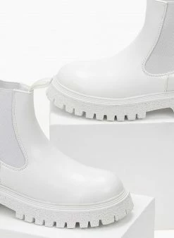 Ολοκαίνουργιο 🛒 The Fashion Project Μποτάκια αστραγάλου Chelsea - Λευκό ⌛ -Μποτάκια Κατάστημα isia mpotakia astragalou me lastixo 98963 jo74