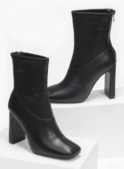 Πολύ καλή προσφορά 🎁 The Fashion Project Μποτάκια με φερμουάρ στο πίσω μέρος - Μαύρο 🧨 -Μποτάκια Κατάστημα kare mpotinia me fermouar sto pisw meros 95785 t1ev