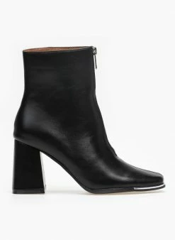 Εκπτωση ⭐ The Fashion Project Μποτάκια καρέ με μεταλλικό φερμουάρ - Μαύρο 😀 -Μποτάκια Κατάστημα kare mpotinia me metalliko fermouar 95977 551y