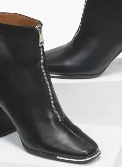 Εκπτωση ⭐ The Fashion Project Μποτάκια καρέ με μεταλλικό φερμουάρ - Μαύρο 😀 -Μποτάκια Κατάστημα kare mpotinia me metalliko fermouar 95977 atgd