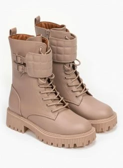 Συμφωνίες ⭐ The Fashion Project Αρβυλάκια με καπιτονέ λεπτομέρεια - Nude ❤️ -Μποτάκια Κατάστημα mat arvulakia me kapitone leptomereia 95365 o4bz