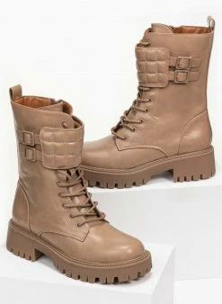 Εξοδος 👍 The Fashion Project Αρβυλάκια με καπιτονέ λεπτομέρεια - Πούρο 🔔