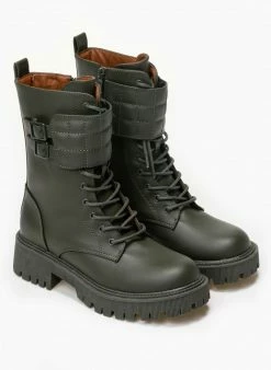 Προώθηση 🔥 The Fashion Project Αρβυλάκια με καπιτονέ λεπτομέρεια - Χακί 🥰 -Μποτάκια Κατάστημα mat arvulakia me kapitone leptomereia 95367 y0fl