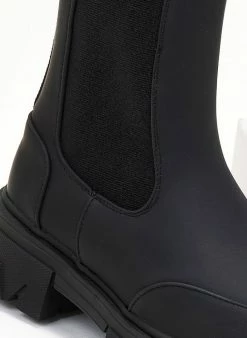 Το φθηνότερο 🌟 The Fashion Project Μποτάκια Chelsea σε ματ χρώματα - Μαύρο 😍 -Μποτάκια Κατάστημα mat chelsea mpotakia me lastixo 95129 9akg