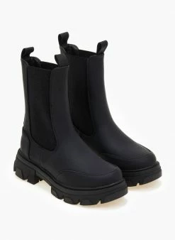 Το φθηνότερο 🌟 The Fashion Project Μποτάκια Chelsea σε ματ χρώματα - Μαύρο 😍 -Μποτάκια Κατάστημα mat chelsea mpotakia me lastixo 95129 gp6a