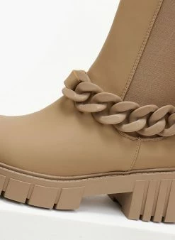 ΧΟΝΔΡΙΚΟ ΕΜΠΟΡΙΟ 🔥 The Fashion Project Μποτάκια Chelsea ματ με αλυσίδα - Πούρο ✔️ -Μποτάκια Κατάστημα mat mpotakia me alusida 105885 yp6m