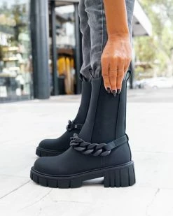 Best Pirce 👍 The Fashion Project Μποτάκια Chelsea ματ με αλυσίδα - Μαύρο 🎁 -Μποτάκια Κατάστημα mat mpotakia me alusida 95298 akyx