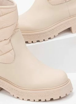 Καλύτερη πώληση ⭐ The Fashion Project Ματ μποτάκια με καπιτονέ σχέδιο - Μπεζ 🧨 -Μποτάκια Κατάστημα mat mpotakia me kapitone sxedio 96617 zri2