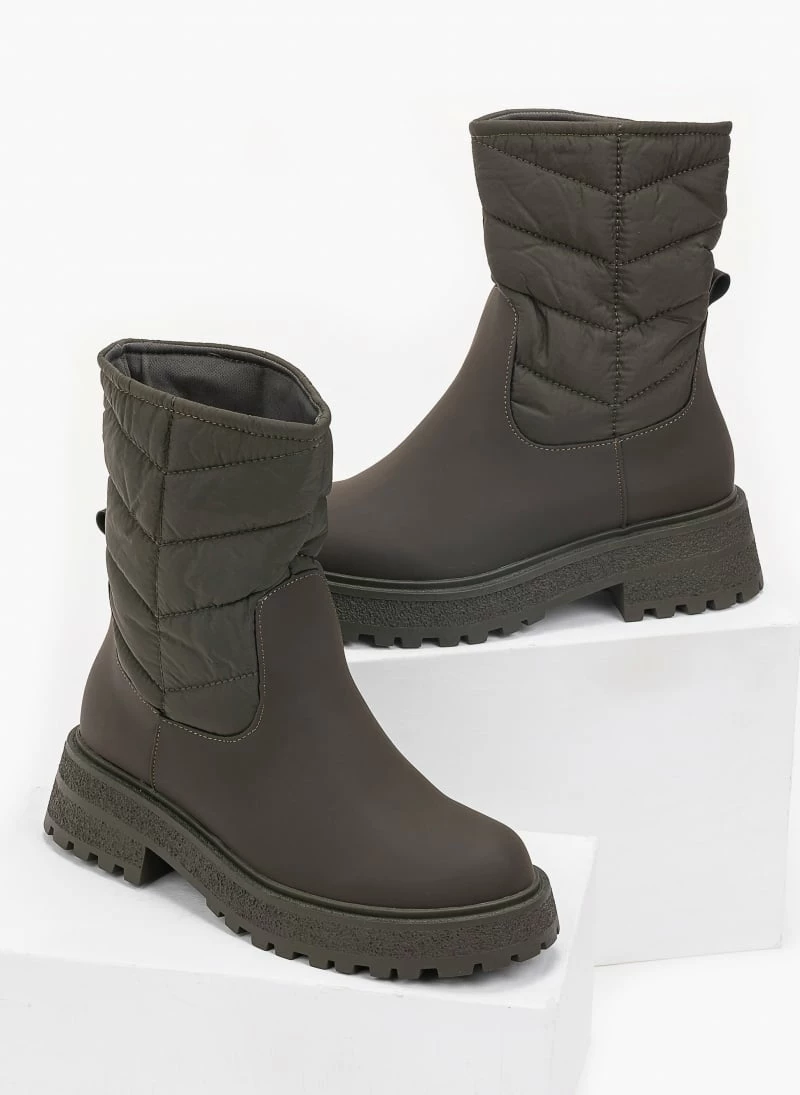 Συμφωνίες ✔️ The Fashion Project Ματ μποτάκια με καπιτονέ σχέδιο - Χακί 🔔 8 Συμφωνίες ✔️ The Fashion Project Ματ μποτάκια με καπιτονέ σχέδιο - Χακί 🔔 - Image 6