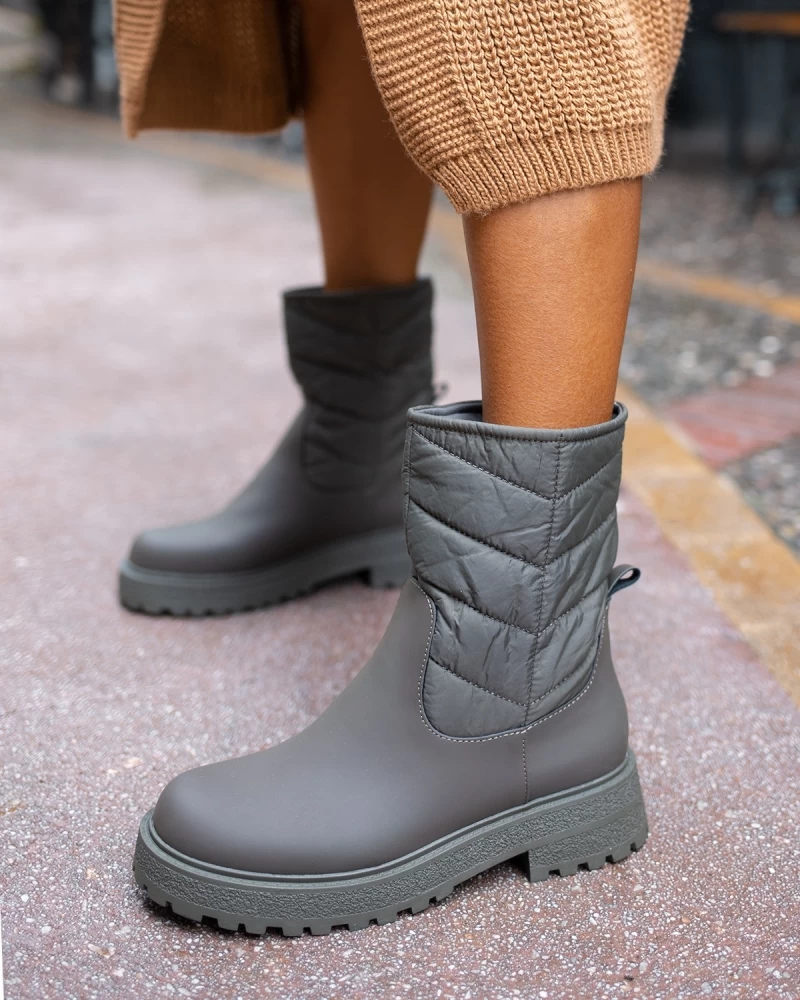 Συμφωνίες ✔️ The Fashion Project Ματ μποτάκια με καπιτονέ σχέδιο - Χακί 🔔 6 Συμφωνίες ✔️ The Fashion Project Ματ μποτάκια με καπιτονέ σχέδιο - Χακί 🔔 - Image 4