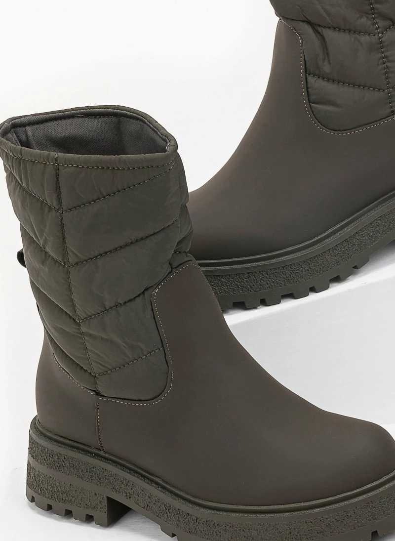 Συμφωνίες ✔️ The Fashion Project Ματ μποτάκια με καπιτονέ σχέδιο - Χακί 🔔 7 Συμφωνίες ✔️ The Fashion Project Ματ μποτάκια με καπιτονέ σχέδιο - Χακί 🔔 - Image 5