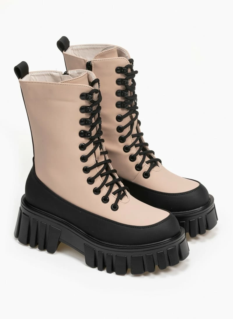 Προϋπολογισμός 🤩 The Fashion Project Αρβυλάκια με ψηλή σόλα και κορδόνια - Μπεζ ❤️ 6 Προϋπολογισμός 🤩 The Fashion Project Αρβυλάκια με ψηλή σόλα και κορδόνια - Μπεζ ❤️ - Image 4