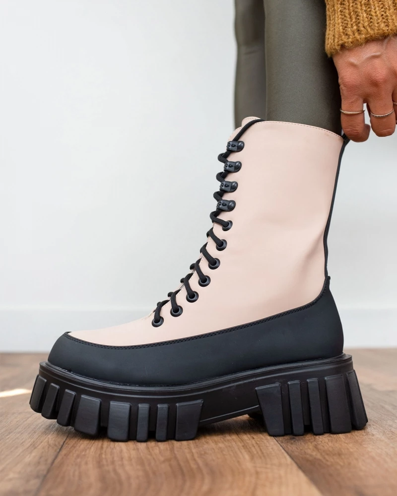 Προϋπολογισμός 🤩 The Fashion Project Αρβυλάκια με ψηλή σόλα και κορδόνια - Μπεζ ❤️ 3 Προϋπολογισμός 🤩 The Fashion Project Αρβυλάκια με ψηλή σόλα και κορδόνια - Μπεζ ❤️