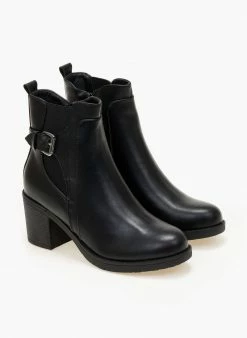 Ολοκαίνουργιο 🎉 The Fashion Project Μποτάκια αστραγάλου με λουράκι - Μαύρο 🌟 -Μποτάκια Κατάστημα mpotakia all day me takouni 105674 wpur