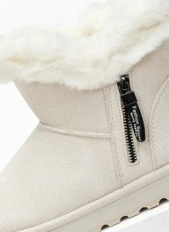 Νέος 🔥 The Fashion Project Μποτάκια με γούνα και φερμουάρ - Μπεζ 🤩 -Μποτάκια Κατάστημα mpotakia apres ski me fermouar 108746 f8j1