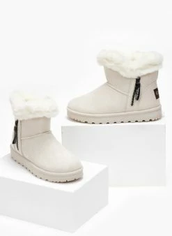 Νέος 🔥 The Fashion Project Μποτάκια με γούνα και φερμουάρ - Μπεζ 🤩 -Μποτάκια Κατάστημα mpotakia apres ski me fermouar 108746 gjo0